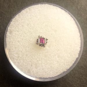 BVLA beaded princess bezel THREADLESS rhodolite